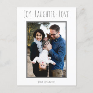 Joy Laughter Love Christmas Photo Card