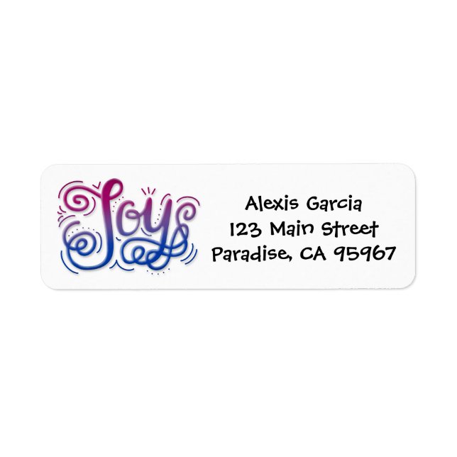 Joy lettering bi pride pink blue purple (Front)