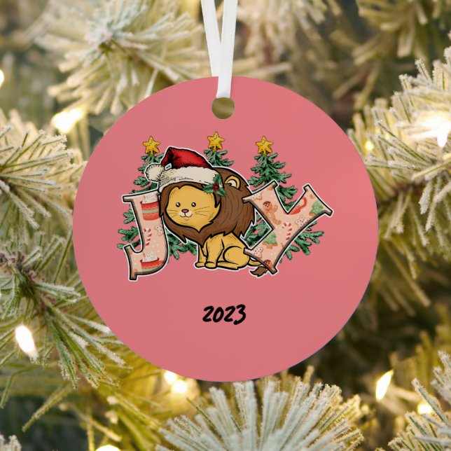 Joy Lion Christmas Metal Tree Decoration (Insitu)
