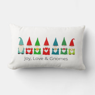 Joy, Love & Christmas Gnomes Lumbar Pillow