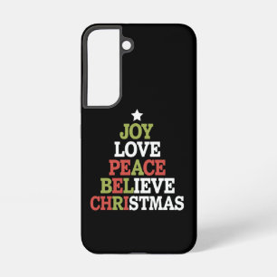 Joy Love Peace Believe Christmas Tree Family  Samsung Galaxy Case
