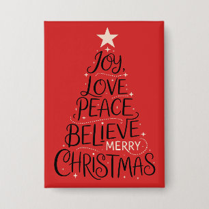 Joy Love Peace Believe Merry Christmas Tree Xmas