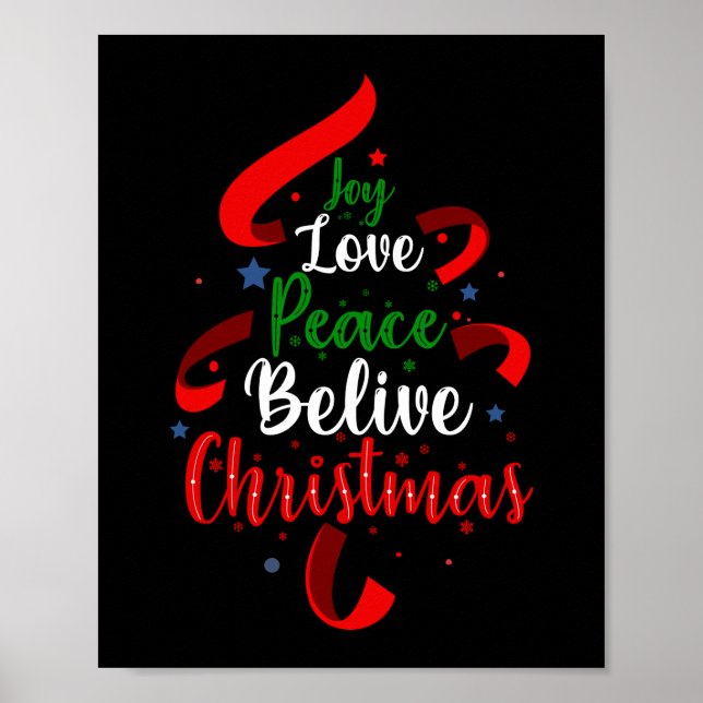 Joy Love Peace Belive Christmas Poster (Front)