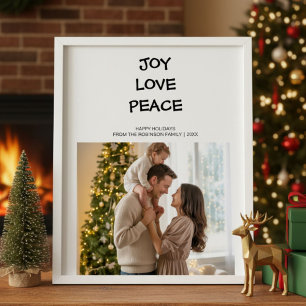 Joy Love Peace Bright Family Holiday Card