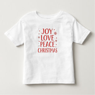 Joy Love Peace Christmas Festive Typography Hoodie Toddler T-Shirt