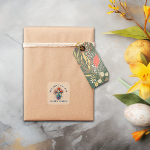 Joy, Love & Peace Happy Easter   Square Sticker