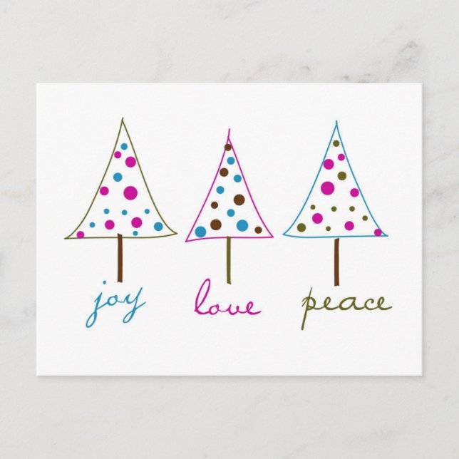 Joy, Love, Peace Holiday Postcard (Front)