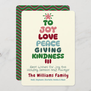 Joy Love Peace Tree Holiday Card