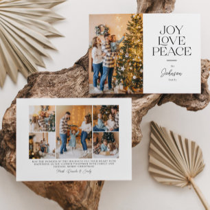 Joy Love Peace Typography Landscape Christmas Holiday Card