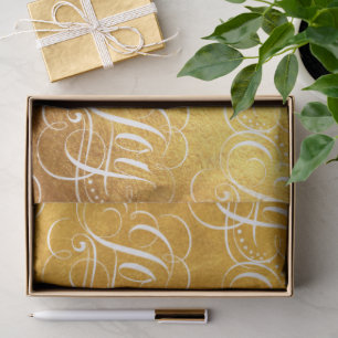 Joy - Luxurious Christmas Gold Faux Foil Tissue Paper