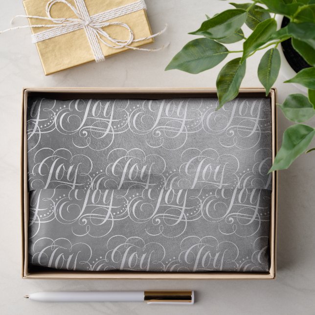 Joy - Luxurious Christmas Silver Faux Foil Tissue Paper (Gift)