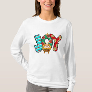 Joy Manger Scene Peace Love Miracle Baby Jesus Chr T-Shirt