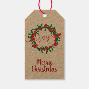 Joy & Merry Christmas Gift Tag