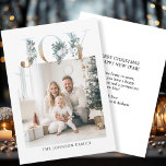 JOY-Merry Christmas!   Modern, simple photo  Holiday Card<br><div class="desc">Customer specific "Joy-Merry Christmas" photo holiday card. Celebrate the joy of the holiday season with this beautifully designed, customisable photo card. The elegant white background frames your personal family photo perfectly, making your holiday greetings stand out with style. Across the top, the word "JOY" is artfully displayed in festive, gold-accented...</div>