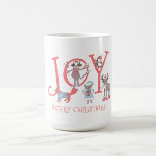 Joy Merry Christmas Winter Animals Coffee Mug
