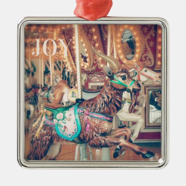 Joy Merry Goat Metal Tree Decoration (Front)