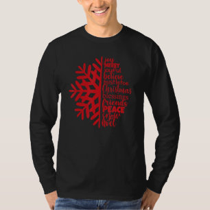 Joy Merry Joyful Believe Christmas Blessing Snowfl T-Shirt