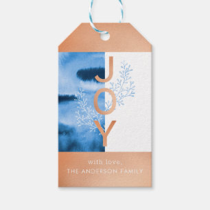 Joy Modern Watercolor Wash Holiday Gift Tag