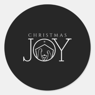 Joy Nativity Christian Religious Christmas  Classic Round Sticker