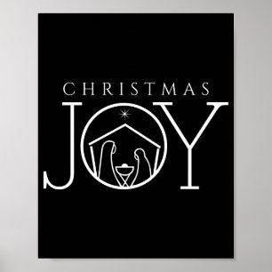 Joy Nativity Christian Religious Christmas Poster