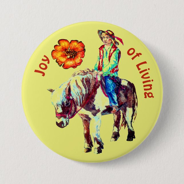 Joy of Living Rider on a Pony badge (Front)