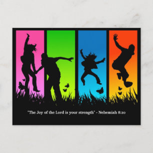 Joy of the Lord Christian postcard Nehemiah 8:10
