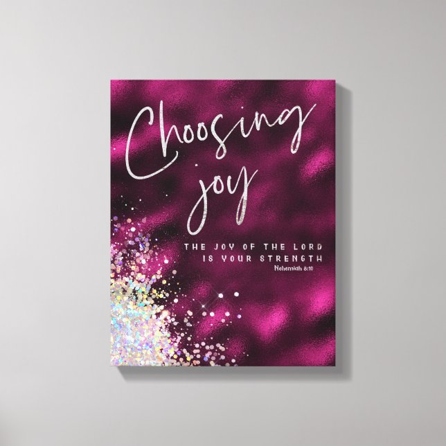 Joy of the Lord is your Strength KJV Verse  Canvas Print (Front)