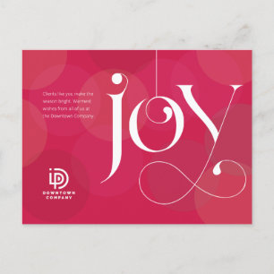 Joy Ornament Business Holiday Postcard