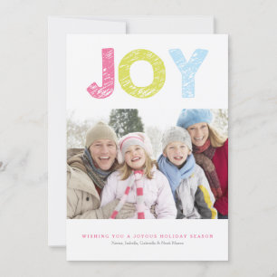 JOY Pastel Chalk Holiday Card