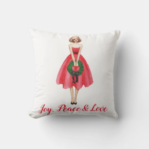 Joy, Peace and Love  Throw Pillows