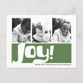Joy & Peace Holiday 3 Photo Triptych Postcard