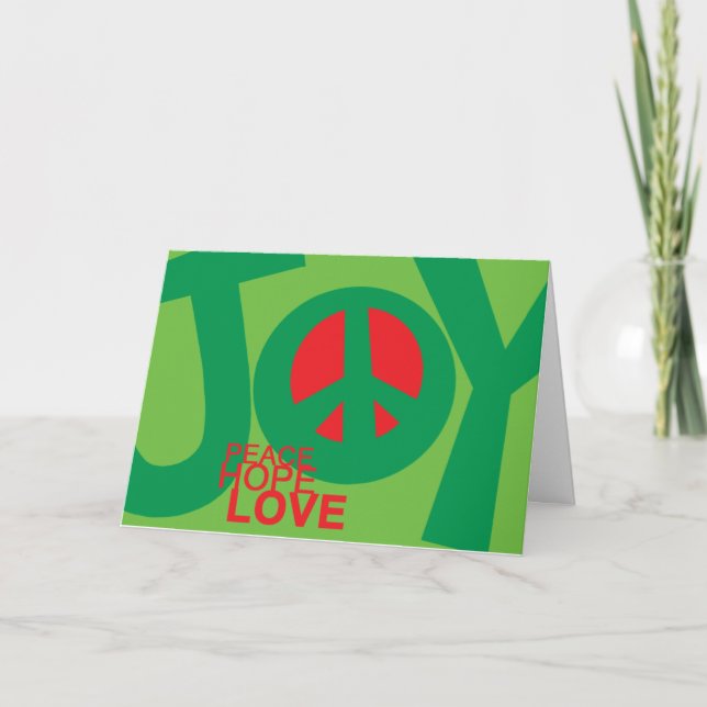 Joy, Peace, Hopeand, Love Holiday Card (Front)