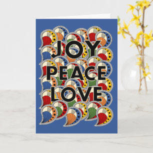 Joy Peace Love - Black Text & Custom Background Card