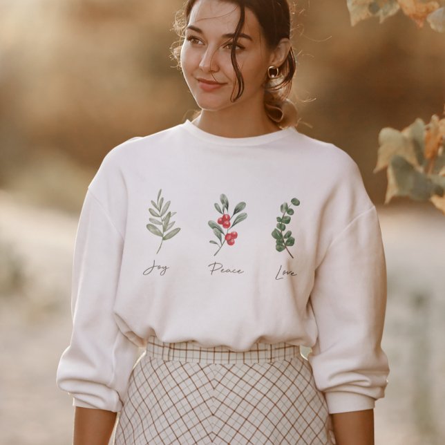 Joy Peace Love Botanical Winter Sweatshirt (Creator Uploaded)