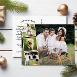 Joy Peace Love Calligraphy Photo Collage Gold  Foil Holiday Postcard<br><div class="desc">Send out special holiday wishes with this festive postcard featuring "Joy" in a hand-lettered typography font in real gold foil - along with 4 of your favourite photos surrounded by a gold foil border. Easily add your own typed holiday greeting to the backside or delete the note to leave space...</div>