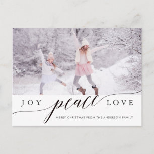 Joy Peace Love Christmas Holiday Photo Postcard