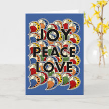 Joy Peace Love - Custom Background Color & Message
