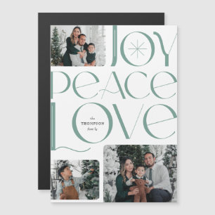 Joy Peace Love Holiday Magnetic Photo Card