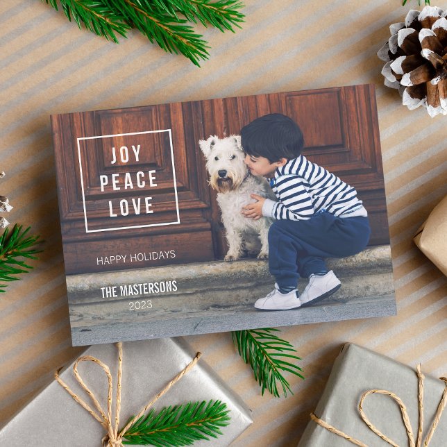 Joy Peace Love | Modern Holiday Photo Card (Creator Uploaded)