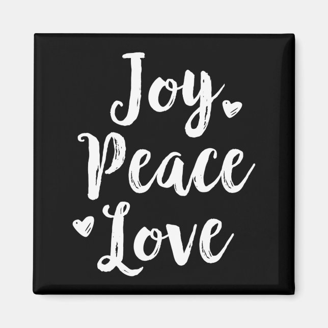 Joy Peace Love Red Brushed Script Womens Holiday  Magnet (Front)