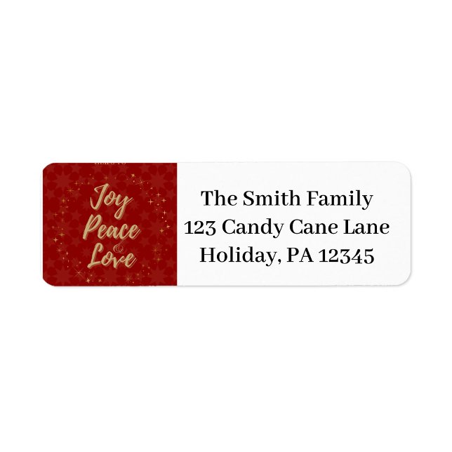 Joy, Peace, Love Red Star Address Labels (Creator Uploaded)