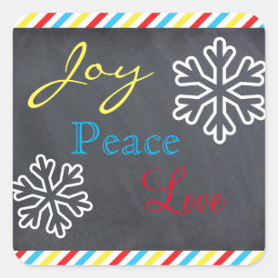 Joy, Peace, Love - Square Sticker