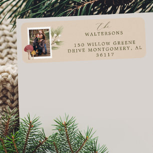 Joy Peace Love Watercolor Woodsy Mushrooms Photo