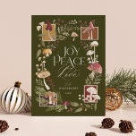 Joy Peace Love Watercolor Woodsy Mushrooms Photo Holiday Card<br><div class="desc">Embrace the whimsy of the season with our enchanting "joy, peace & love" watercolor woodland woodsy mushroom photo holiday card! It's the perfect way to send a little artistic magic to your loved ones this holiday season. Our whimsical and charming design is bursting with our hand-painted watercolor mushrooms, winter greenery...</div>