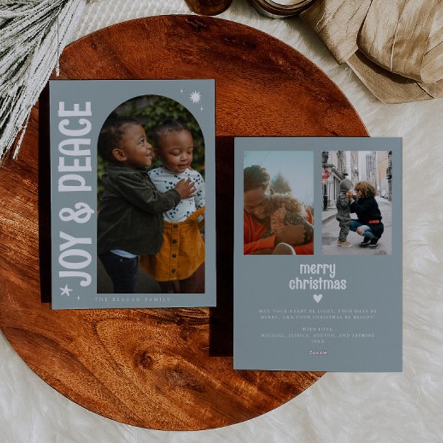Joy & Peace Minimalist Stone Arch Holiday Card (Creator Uploaded)