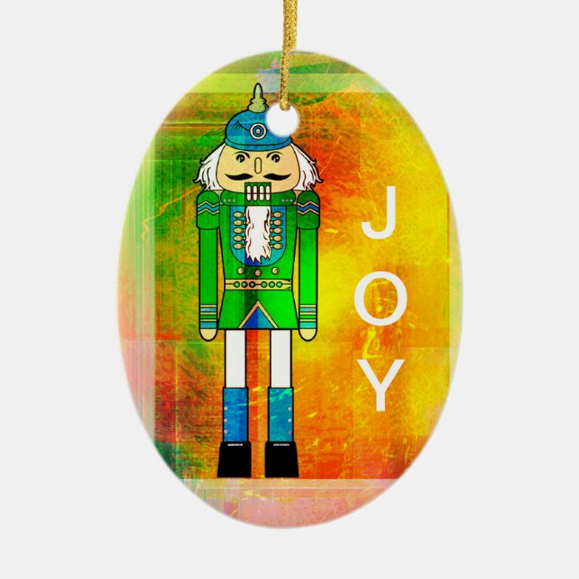 Joy + Peace Nutcracker - Oval Ornament (Front)