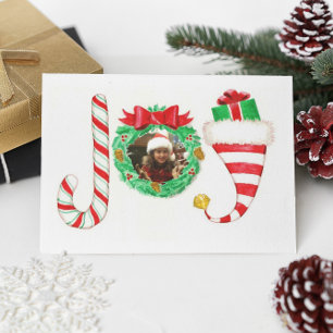 Joy Personalised Photo Christmas Card