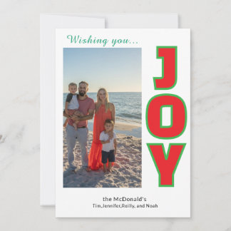 Joy Personalized Photo Collage Holiday Card
