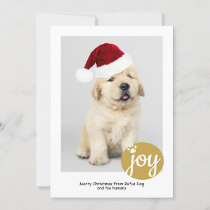 Joy Photo Personalised Christmas Dog Paw Print Holiday Card