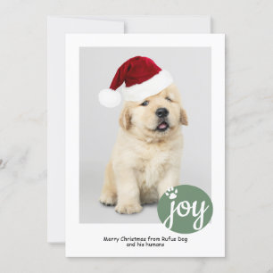 Joy Photo Personalised Christmas Dog Paw Print Holiday Card